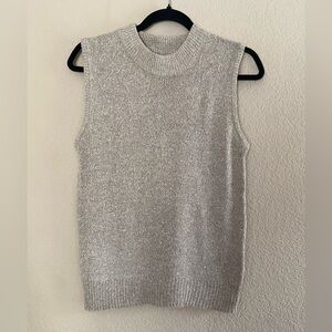 Vintage? Castle women’s Gray Brown Taupe Sleeveless Knit Sweater Sz L Silk Cozy